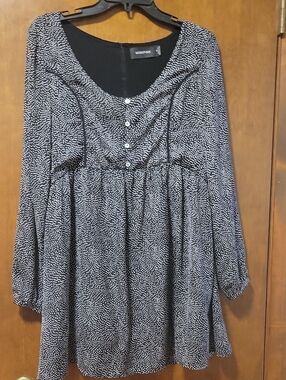 Minipink Black White Micro Dot Dress Medium